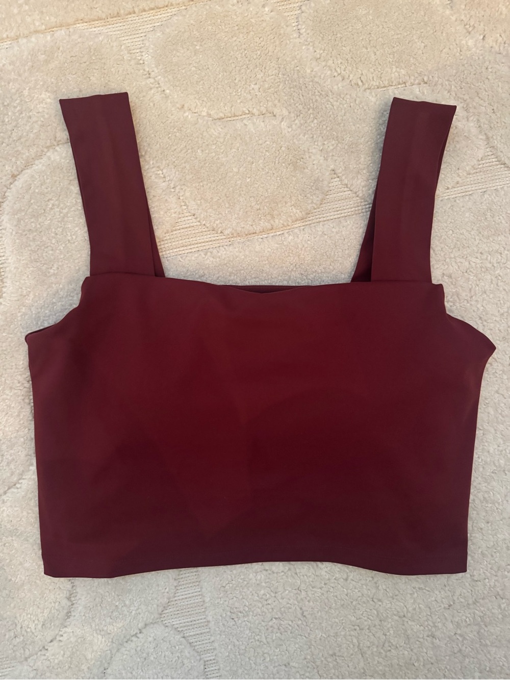 Salt Project Brushed Energy Tank Women's Square Neck Cropped Tank Top - Burgundy